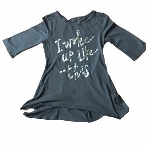 Total Girl Size Large Gray and Silver Shirt